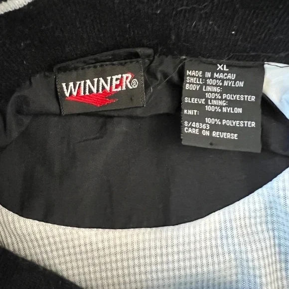 Vintage Retro Striped Winner Jacket Sz XL - Picture 7 of 13